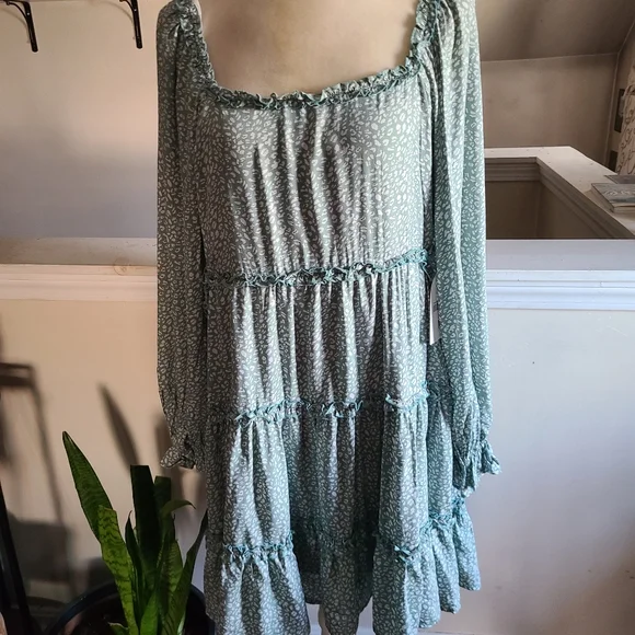 altered state sage green dress Palmetto Block Print Mini Dress – The Monogram Corner